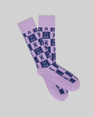 MENS ALL OVER SQUARE BUNNY DRESS SOCK - MO2200032