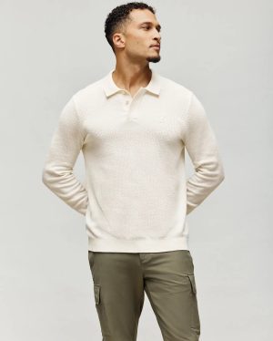 MENS ROMAN LONG SLEEVE KNIT POLO - MT0100153