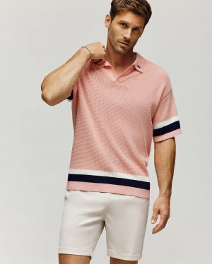 MENS LOCHLAN OVERSIZED JOHNNY COLLAR POLO - MT0100158